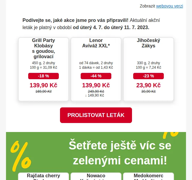 Billa: Slevy až 63 % – červenec 2026 | Nuslet.cz