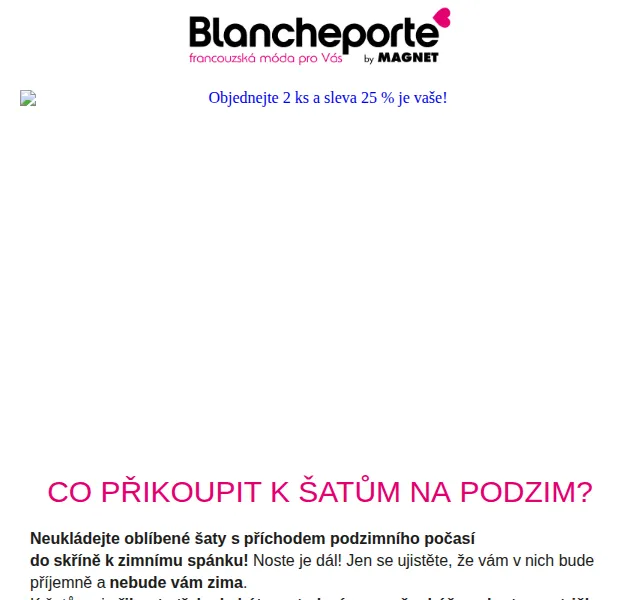 Blancheporte: Využijte naplno 25% slevu na podzimní módu – červen 2026 | Nuslet.cz