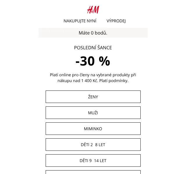 H&M Fashion: -30 % sleva – srpen 2026 | Nuslet.cz