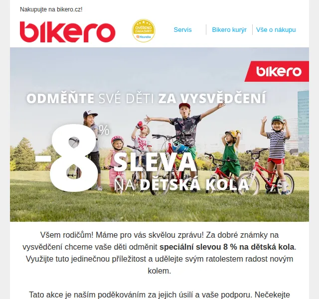 czbikero: SLEVA 8 % na dětská kola WOOM, ACADEMY, KUBIKES – červen 2026 | Nuslet.cz