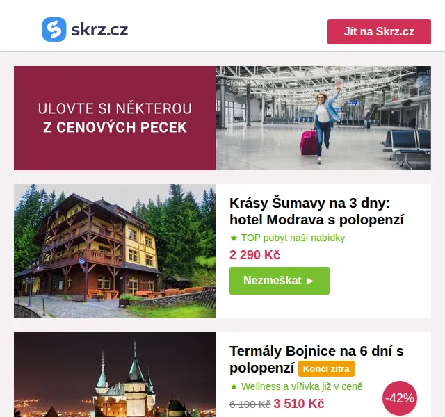 Vánoce na Skrz: pobyty se slevou až 73 % – červen 2026 | Nuslet.cz