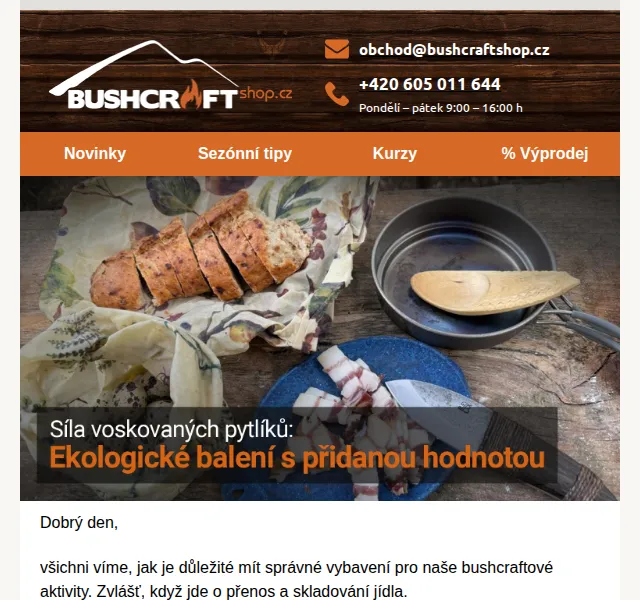 Bushcraftshop: voskované pytlíčky JUBÖ od 350 Kč – červen 2026 | Nuslet.cz