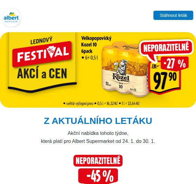 Albert: Kuřecí prsa od 99,90 Kč – červen 2026 | Nuslet.cz