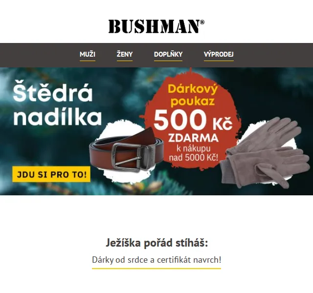 BUSHMAN: Dárky na míru a certifikát 500 Kč zdarma – červen 2026 | Nuslet.cz