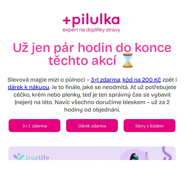 Pilulka.cz: Slevy 3+1 zdarma a 200 Kč zpět – červen 2026 | Nuslet.cz