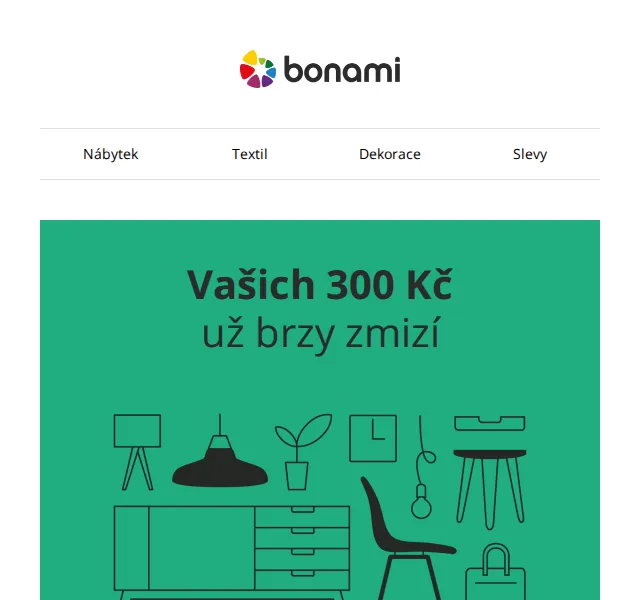 Bonami: Sleva 300 Kč na nábytek a dekorace – červen 2026 | Nuslet.cz