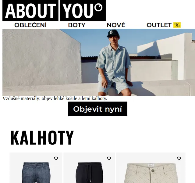 ABOUT YOU: Letní košile a kalhoty – červen 2026 | Nuslet.cz