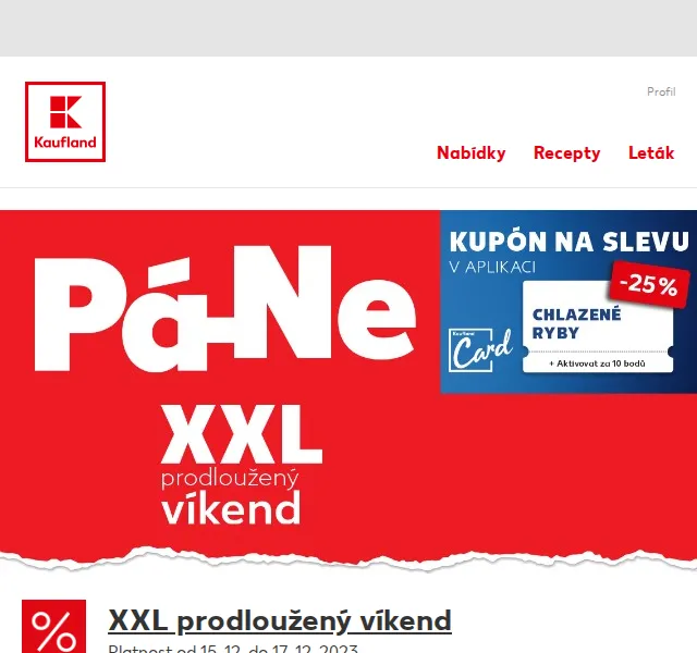 Kaufland: XXL prodloužený víkend – slevy až 61 % – červenec 2026 | Nuslet.cz