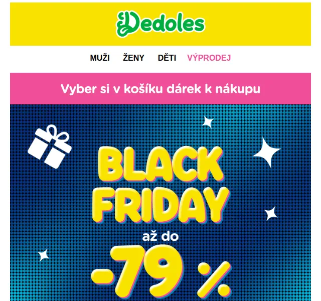 Dedoles: Black Friday prodloužen až do -79 % – červen 2026 | Nuslet.cz