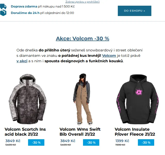 SNOWBOARD ZEZULA: Volcom -30 % – červen 2026 | Nuslet.cz