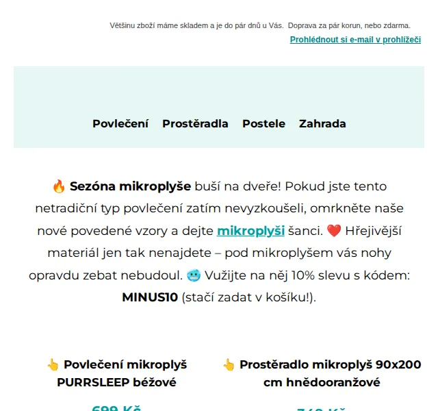 Výprodej povlečení: Mikroplyš od 699 Kč + 10% sleva – červen 2026 | Nuslet.cz
