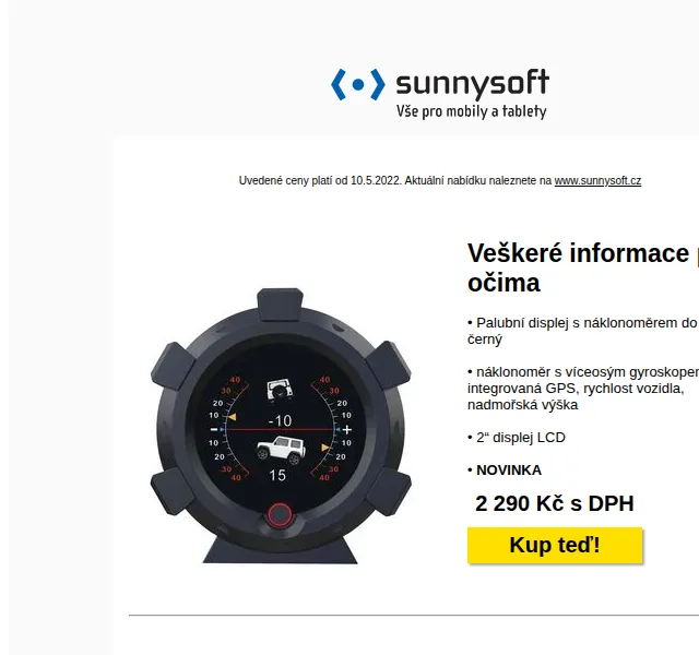 Sunnysoft: Palubní displej, pistole na uzení a další – červen 2026 | Nuslet.cz