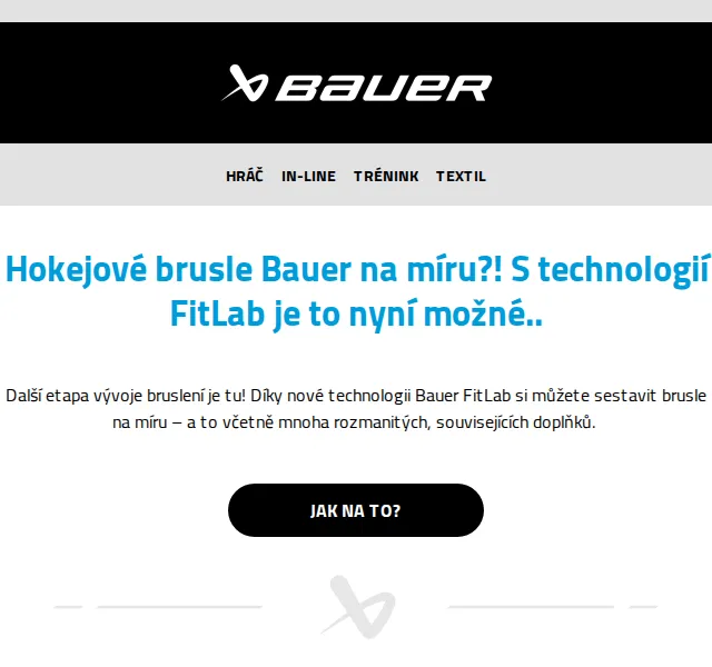 Bauer Hockey Česko: Brusle na míru FitLab – červen 2026 | Nuslet.cz