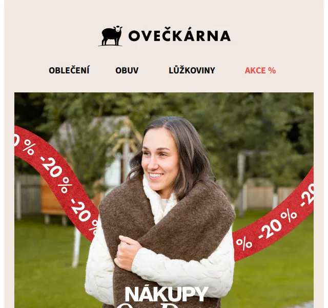 Ovečkárna: Sleva 20 % na zimu – červen 2026 | Nuslet.cz