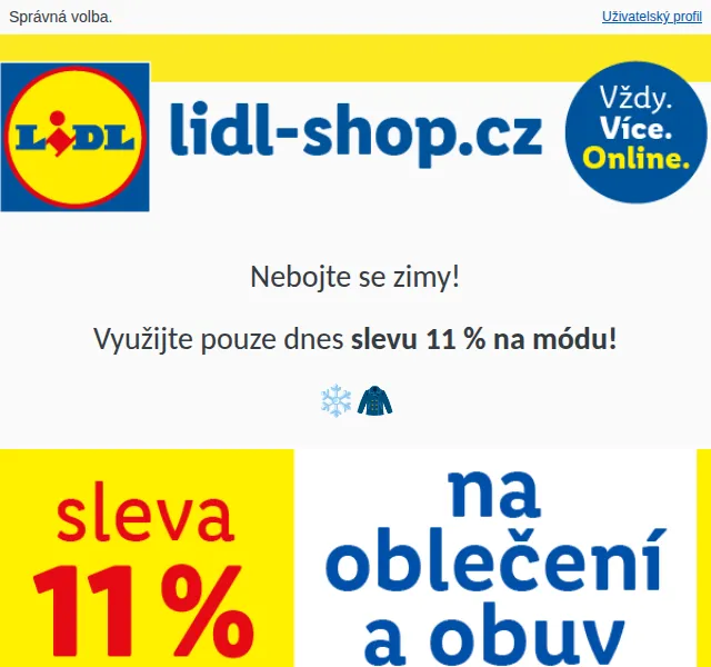 Lidl: Sleva 11 % na vše z módy – leden 2024 | Nuslet.cz