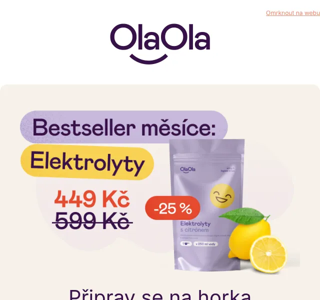 OlaOla elektrolyty sleva 25 % – červenec 2026 | Nuslet.cz