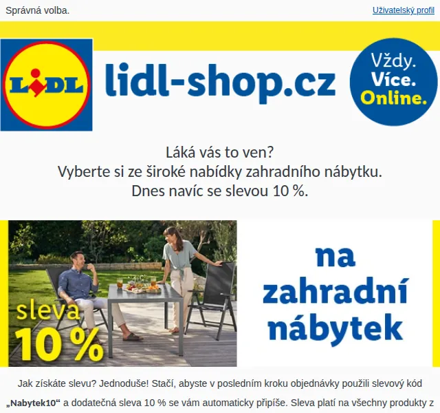 Lidl: zahradní nábytek sleva 10 % – červen 2026 | Nuslet.cz