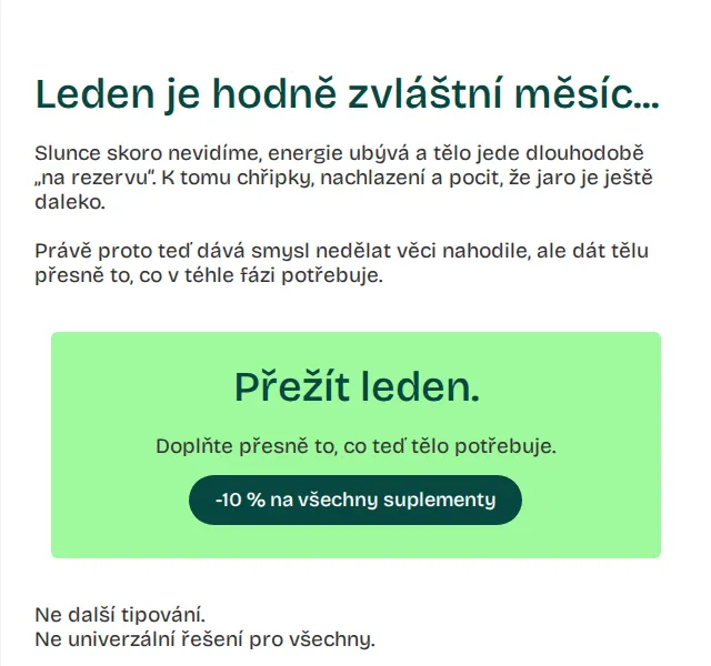 Pilulka.cz: –10 % na všechny doplňky stravy – leden 2026 | Nuslet.cz