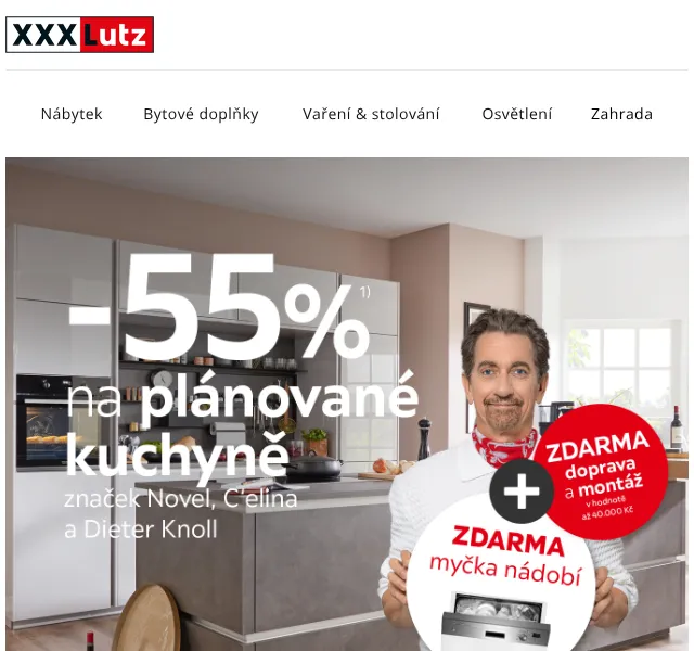 XXXLutz: Kuchyně se slevou 55 % + doprava zdarma – červenec 2026 | Nuslet.cz