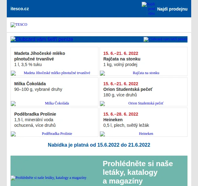 Tesco: Clubcard slevy na mléko, rajčata a čokoládu – červen 2022 | Nuslet.cz