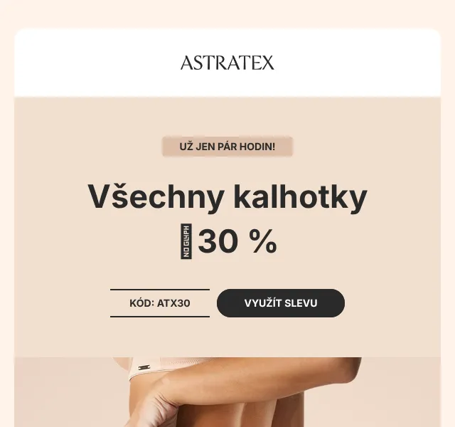 Astratex.cz: 30 % sleva na kalhotky – květen 2026