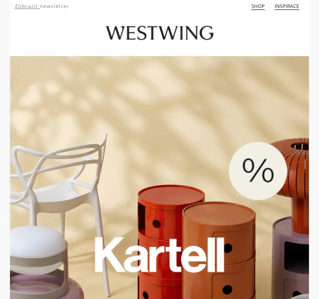 Westwing: Kartell sleva – červenec 2026 | Nuslet.cz