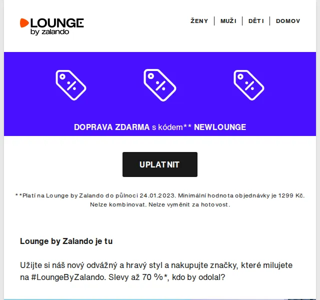 Lounge by Zalando: Slevy až 70 % a doručení zdarma – červen 2026 | Nuslet.cz
