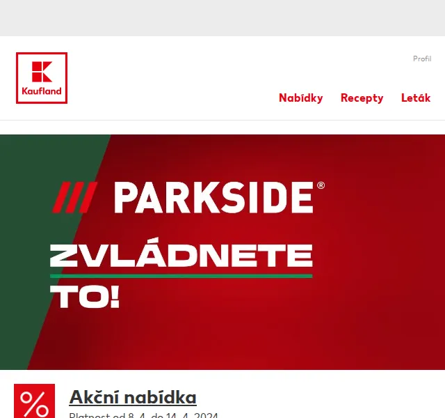 Kaufland: Parkside akce – vrtací kladivo 1 299 Kč – červenec 2026 | Nuslet.cz
