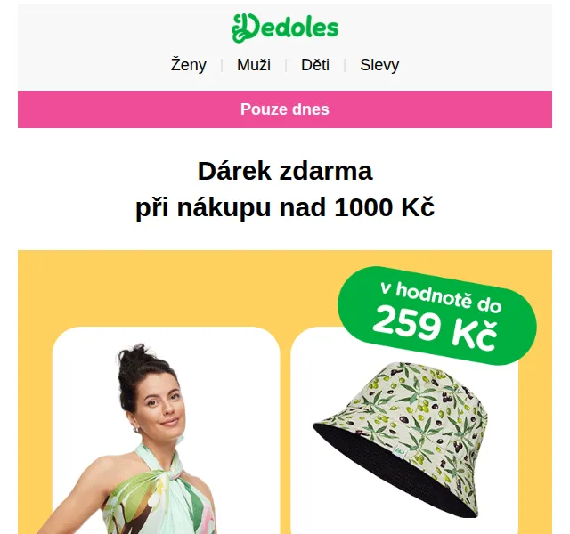 Dedoles.cz: Dárek zdarma k nákupu nad 1000 Kč – červen 2026 | Nuslet.cz