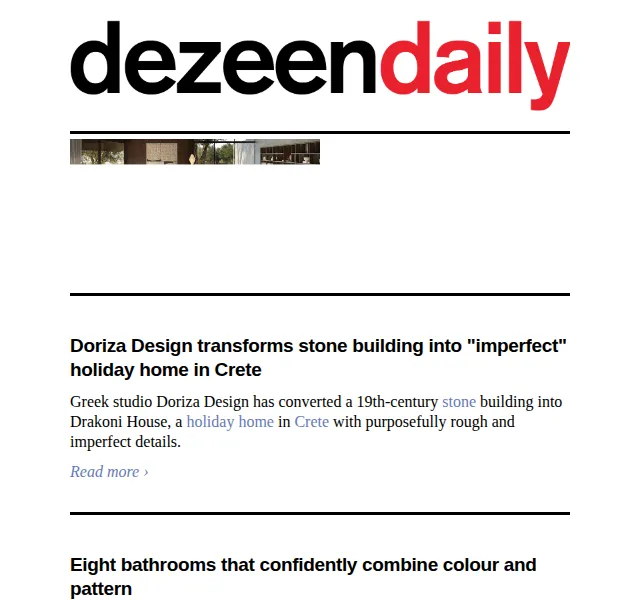 Dezeen Daily: Novinky z designu a architektury – červen 2026 | Nuslet.cz