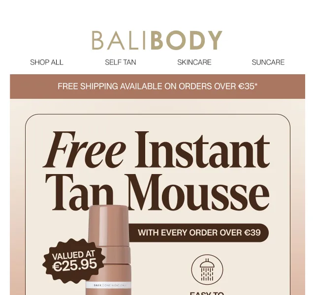 Bali Body: Instant Tan Mousse ZDARMA s každou objednávkou – červen 2026 | Nuslet.cz