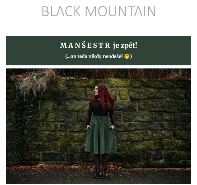 Black Mountain: Nová kolekce manšestru a trik — duben 2026