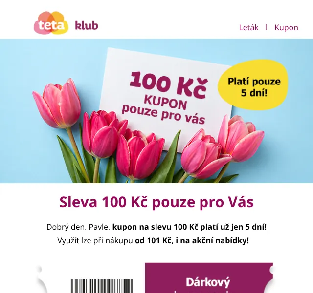 Teta drogerie: Sleva 100 Kč – květen 2026 | Nuslet.cz