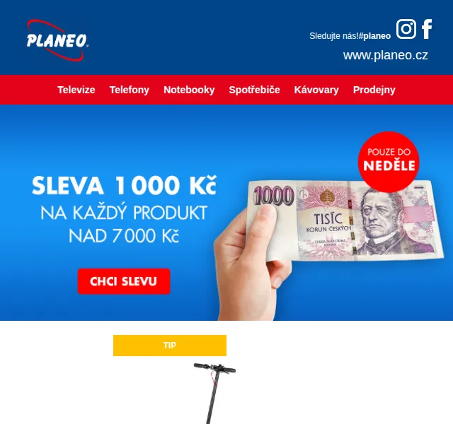 Planeo: Sleva 1000 Kč na elektro – červen 2026 | Nuslet.cz