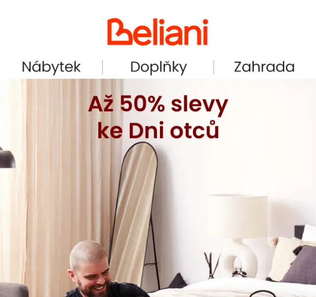 Beliani: až 50 % sleva ke Dni otců – červen 2026 | Nuslet
