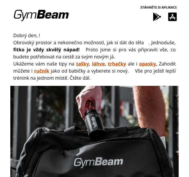 GymBeam: fitness vybavení a tašky – červen 2026 | Nuslet