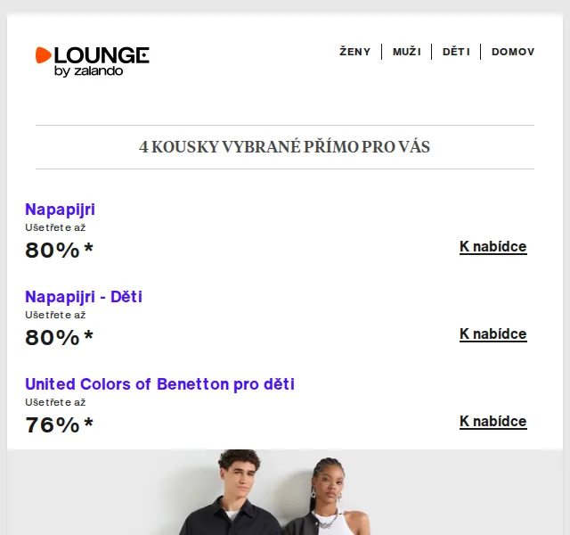 Lounge by Zalando: Napapijri, Benetton, J.LINDEBERG – slevy až 80 % – červen 2026 | Nuslet.cz