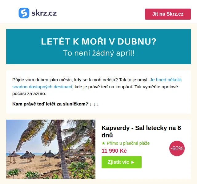 Skrz: Dovolená už od 8 990 Kč – červen 2026 | Nuslet.cz