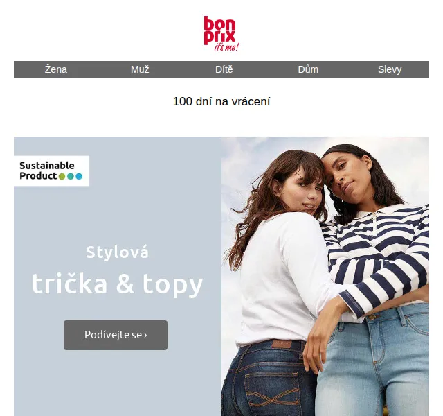 bonprix: Trička a topy pro ženy – červen 2026 | Nuslet.cz