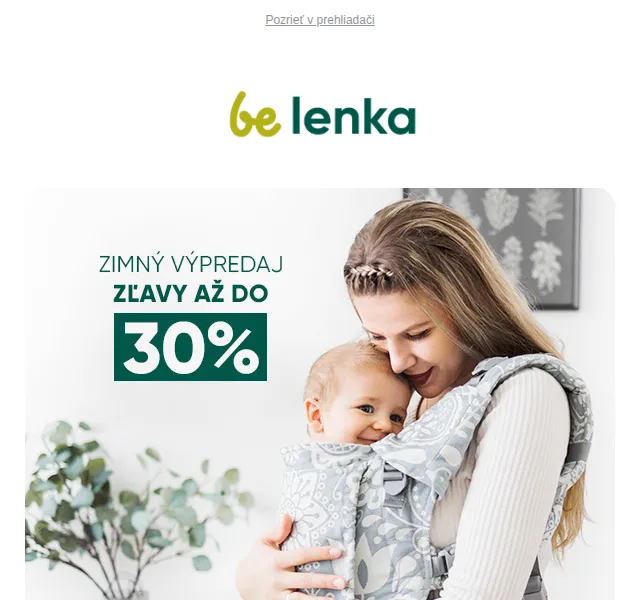 Be Lenka: Zimní výprodej nosičů a šátků se slevou až 30 % – červen 2026 | Nuslet.cz