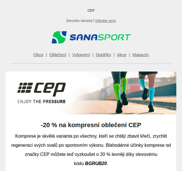 Sanasport: CEP -20 % na kompresní oblečení – červen 2026 | Nuslet.cz