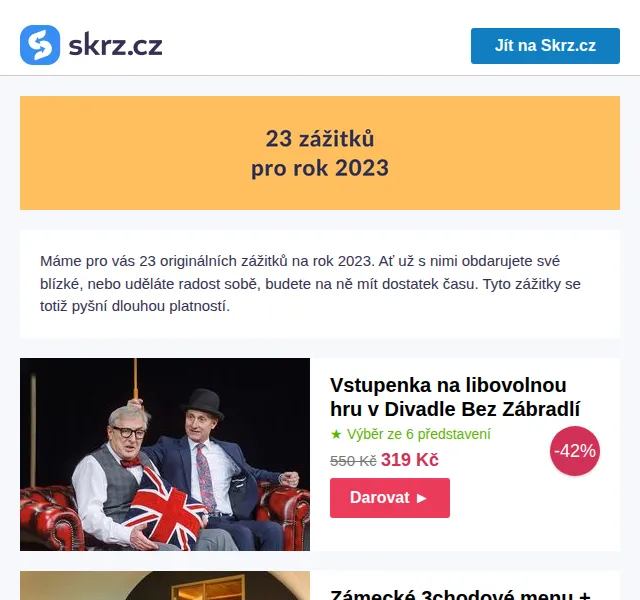 Vánoce na Skrz: 23 zážitků se slevou až 67 % – červen 2026 | Nuslet.cz