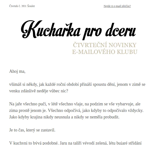 Florentýna - Kuchařka pro dceru: Recept na Šoulet – červen 2026 | Nuslet.cz