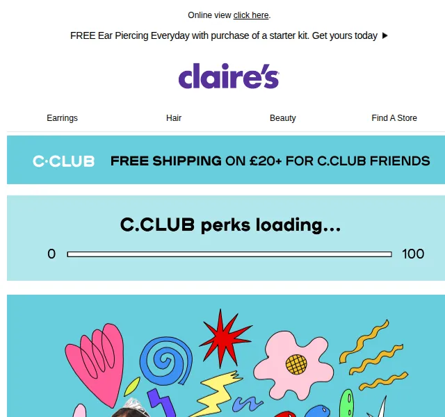 Claire's: 100 bodů = £5 Reward – červen 2026 | Nuslet.cz