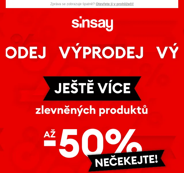 Sinsay: Výprodej až -50 % – červen 2026 | Nuslet.cz