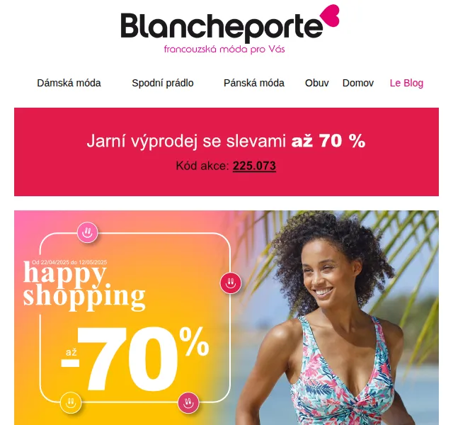Blancheporte: Dámské plavky až -70 % – červen 2026 | Nuslet.cz