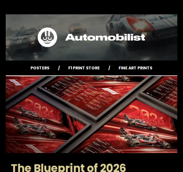 Automobilist: Formula 1 Calendar Poster 2026 – limitovaná edice – červen 2026 | Nuslet.cz