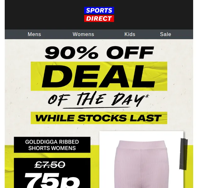 Sportsdirect: 75p Ribbed Shorts s 90% slevou – červen 2026 | Nuslet.cz
