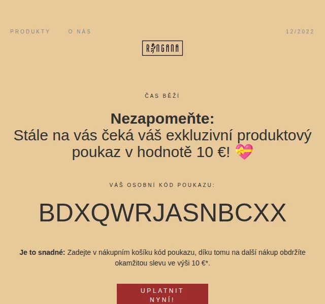 RINGANA: Fresh Christmas Deals a sleva 20 % na vybrané produkty – prosinec 2022 | Nuslet.cz