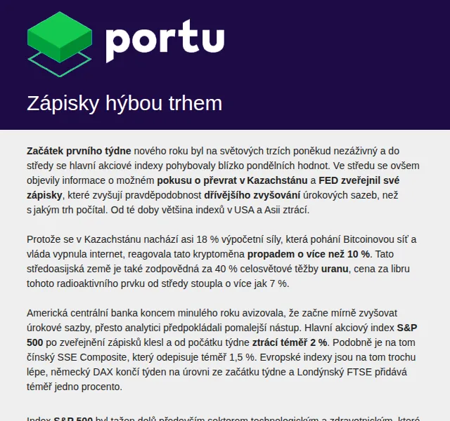 Portu: Investiční novinky a dluhopisy SATPO 7,1 % – červen 2026 | Nuslet.cz